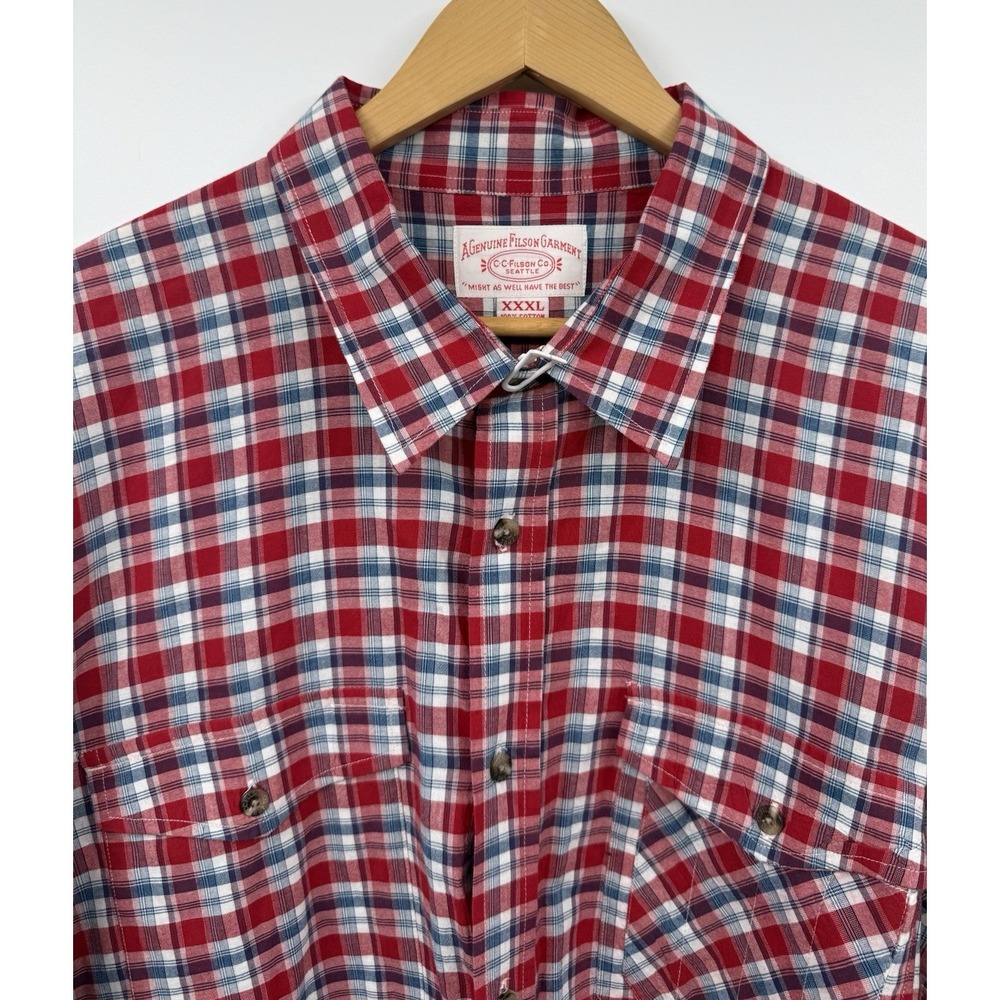 CC FILSON Plaid Long Sleeve Button Up Shirt 3XL Cotton Coastal Nautical Preppy - Picture 2 of 8